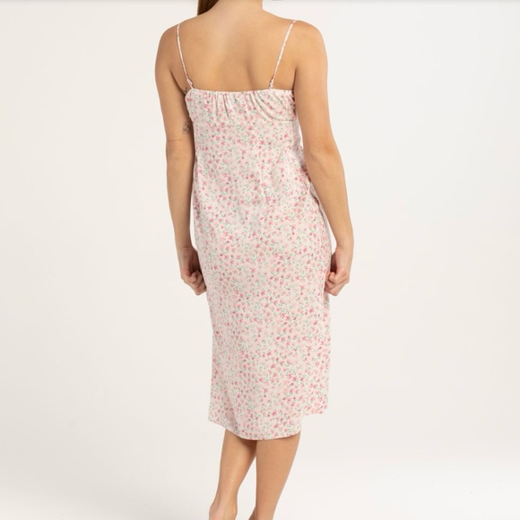 RSQ Midi Dress Pink Floral Large (Young Woman) - Picture 3 of 5